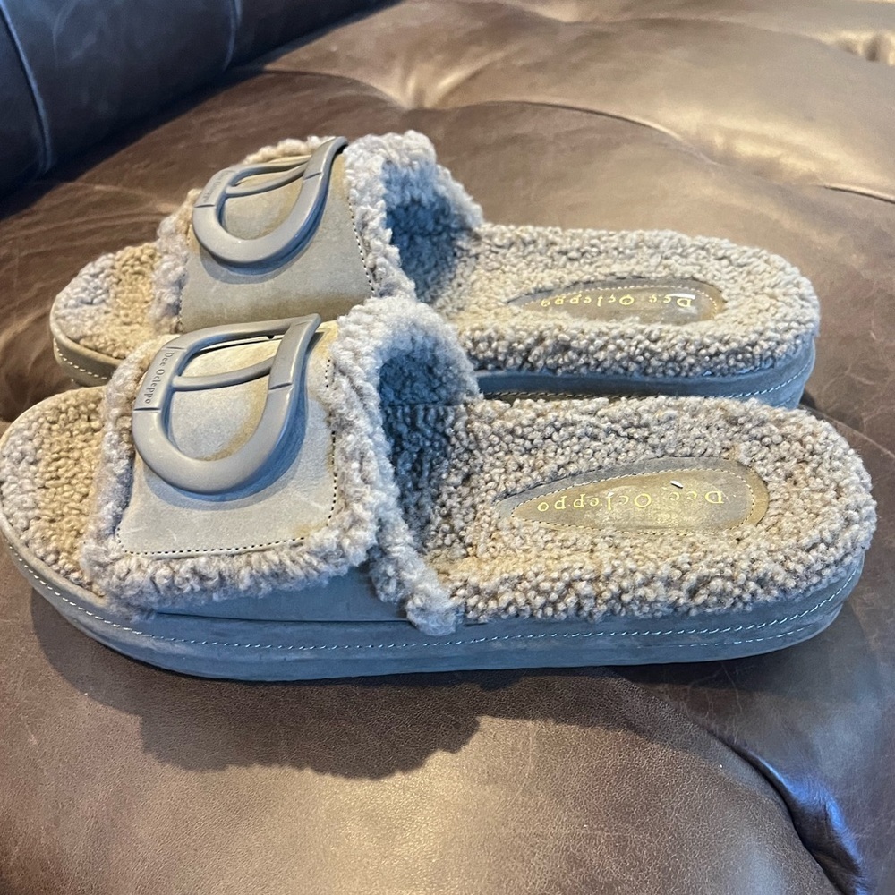 Lima Genuine Shearling Platform Sandal In Green size 10 NWOT - Picture 4 of 5